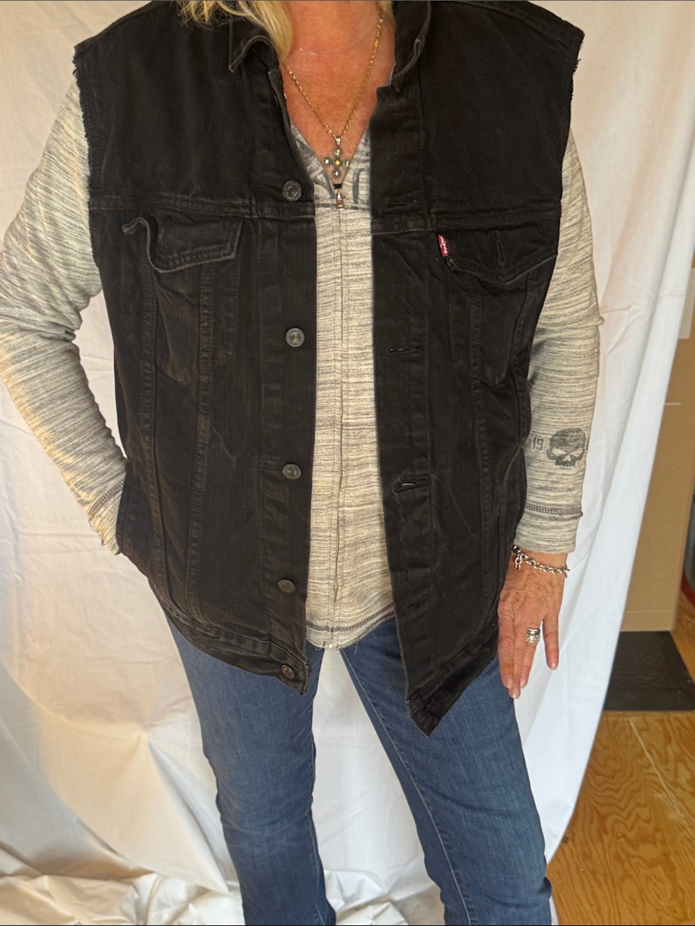 Levi's Black Sleeveless Denim Vest